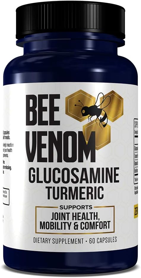 GenRestore: Bee Venom Dietary Supplement - Γλυκοζαμίνη Turmeric Blend, Βελτιώνει την κοινή υγεία, κινητικότητα και Comfort Supplement - Extra Strength Pills - Natural Health Complex – 60 Κάψουλες (1)