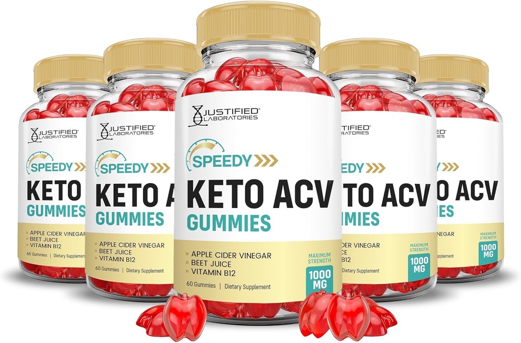 Αιτιολογημένα Εργαστήρια (5 Pack Speedy Keto ACV Gummies Advanced Formula 1000MG Speedy Keto Gummies Apple Cider Vinegar Formulated with Pomegranate Beet Buice Powder B12 Vegan Non GMO 300 Gummys
