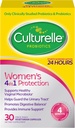 Culturelle 4-σε-1 Προβιοτικά για γυναίκες, Καθημερινή Προβιοτική & Προβιοτικό συμπλήρωμα για την υποστήριξη της Κολπικής Υγείας, Digestive Υγεία, Ανοσολογική Υγεία, Περιστασιακή Διάρροια, Αέριο & Αναπλήρωση Ανακούφιση, Μη ΓΤΟ, 30 Μέτρα