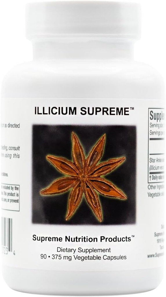 Supreme Nutrition Illicium, 90 Pure Star Anise Vegetarian Capsules