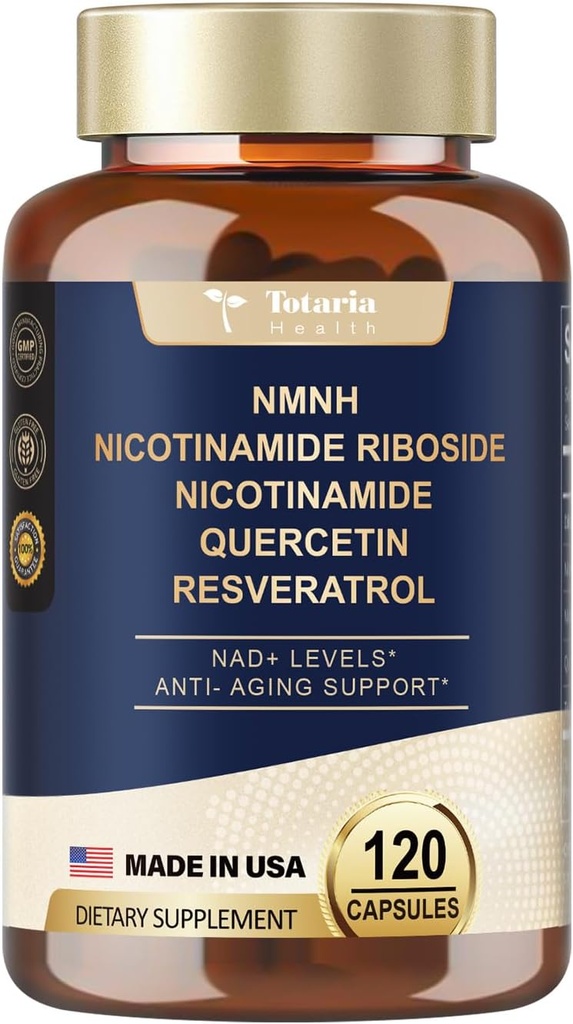 Totaria (1 συσκευασία) NMNH (Διυδρονικοτιναμίδιο Μονονουκλεοτίδιο) Συμπλήρωμα w/Niacinamide (Vitamin B3), Trans-Reεσβερατρόλη, για την καταπολέμηση της γήρανσης, ενέργεια, εστίαση