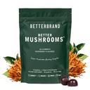 Betterbrand BetterMumrooms Nootropic Gummies - Υποστηρίζει καλύτερη υγεία ούρων, γνωστική λειτουργία, διανοητική σαφήνεια με 10 λειτουργικά μανιτάρια - 60 Gummies - Raspberry Flavor - Συσκευασία του 1