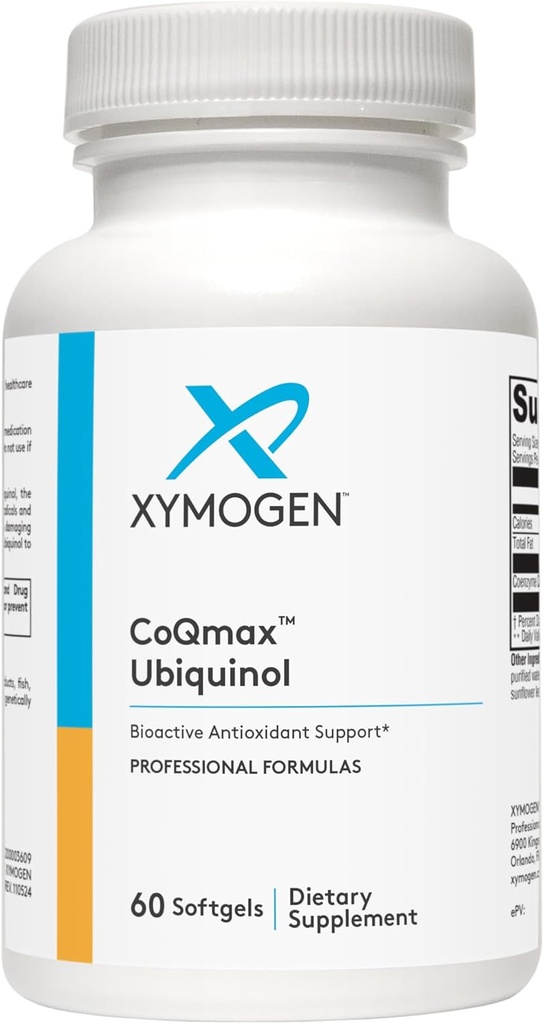 XYMOGEN CoQmax 200mg CoQ10 ubiquinol - Patented, Stabilized Form - Coenzyme Q10 for Antioxidant, Cognitive + Heart Health Support (60 Softgels)
