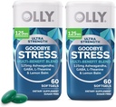 OLLY Ultra Strength Αντίο Άγχος Softgels Twin Pack, GABA, Ashwagandha, L-Θεανίνη και Lemon Balm, Stress Relief Supplement - 120 Count