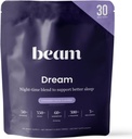 Beam Dream Sleep Powder, L-Theanine, Apigenin, Reishi and Magnesium, Third Party Tested Natural Sleep Aid & Sleep Supplement for Deep Sleep, Relaxation and Recovery, Natural Sleep Support, 30 Servings