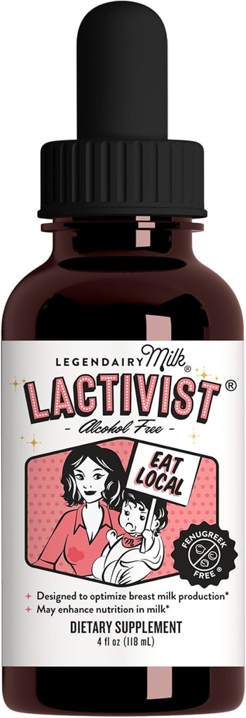 Legendairy Milk Lactivist Drops, Breastfeeding Supplement to Increase Breast Milk Supply, Organic Torbangun for Lactation, Made in USA, Alcohol Free, 4 Fl Oz