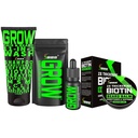 Beard Growth Kit w/ 2X Biotin Beard Balm for Men & Mustache Wax + GROW 11-σε-1 Mens Shampoo & Conditioner (Hair Growth Shampoo for Men w/Biotin) + GROW Λάδι ανάπτυξης μαλλιών προσώπου (Κατασκευασμένο στην Αμερική)