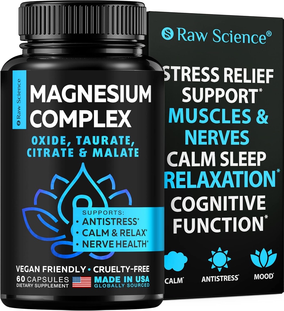 Magnesium Citrate Capsules - High Absorption Magnesium Supplement for Muscle, Nerve Health and Relaxation