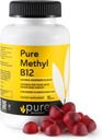Methyl B12 Βιταμίνη Gummies - Vegan Βιταμίνη B12 methylcobalamin Gummies for Adults & Kids - Μασώμενα B-12 gummy for Energy & Nerve Function – Χωρίς γλουτένη, χωρίς γαλακτοκομικά, Kosher-60 Gummies 1500 mcg