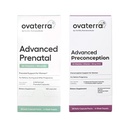 Ovaterra Advanced Prenatal & Preconception Multivitamin Bundle for Women with DHEA 25mg, Choline 550 mg, Folate (Methylfolate) 1.010 mcg, Omega-3 DHA, EPA, Chelated Iron 364 Capsules - 28 Day Supply