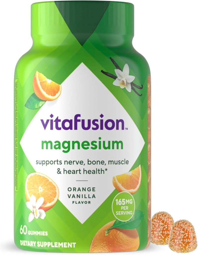 vitafusion Magnesium Gummy Supplement, Bring calm to your vitamin routine, Tropical Citrus Flavor, 60 Gummies