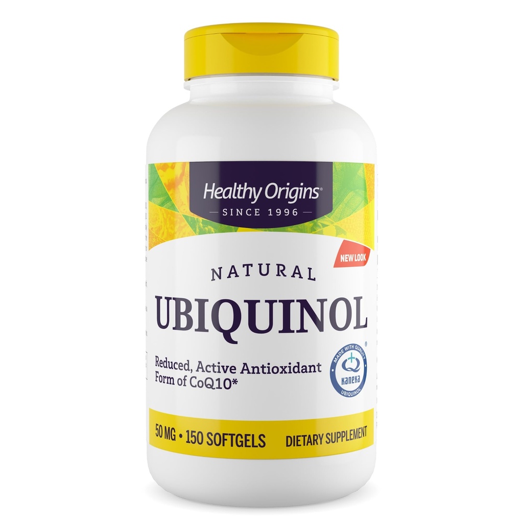 Υγιής προέλευση Ubiquinol (ενεργή μορφή CoQ10), 50 mg - Ubiquinol συμπληρώματα για την καρδιακή υγεία & αντιοξειδωτική υποστήριξη - Gluten-free & non-GMO συμπλήρωμα - 150 Softgels