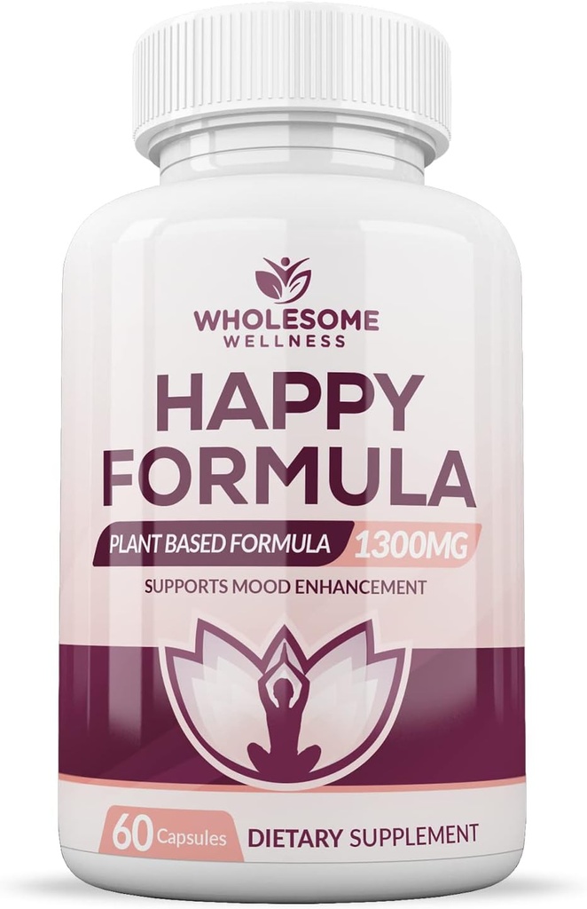 Wholesome Wellness Happy Formula Natural Formula Relief Supplement for Women & Men 