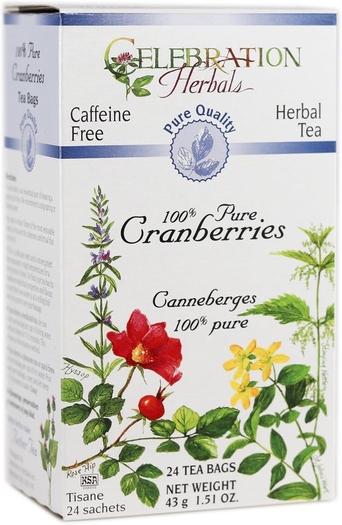 CELEBRATION HERBALS Cranberries Pure Quality 24, Count, Pack of 1