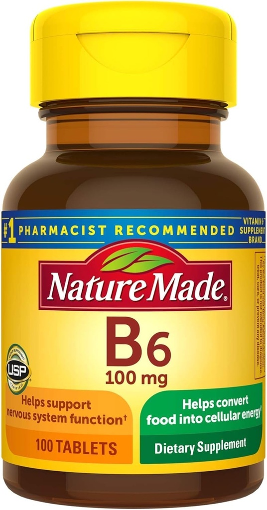 Nature Made Vitamin B-6 100 mg δισκία 100 ea (πακέτο των 4)