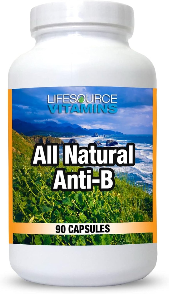LifeSource Vitamins All Natural Anti-B for Immune Support, 14 All Natural Ingredient with Echinacea & Garlic Extract, 90 Immune Defense Caps.