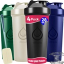 4 PACK, 28 oz Shaker μπουκάλια με ισχυρό σύρμα Whisks για πρωτεϊνικά μείγματα 