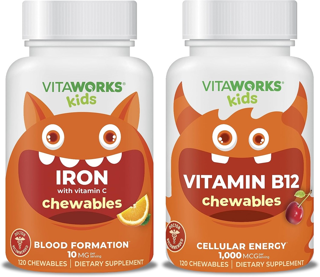 Παιδιά Iron 10mg + Βιταμίνη C Μασώμενα + Βιταμίνη B12 Μασώμενα