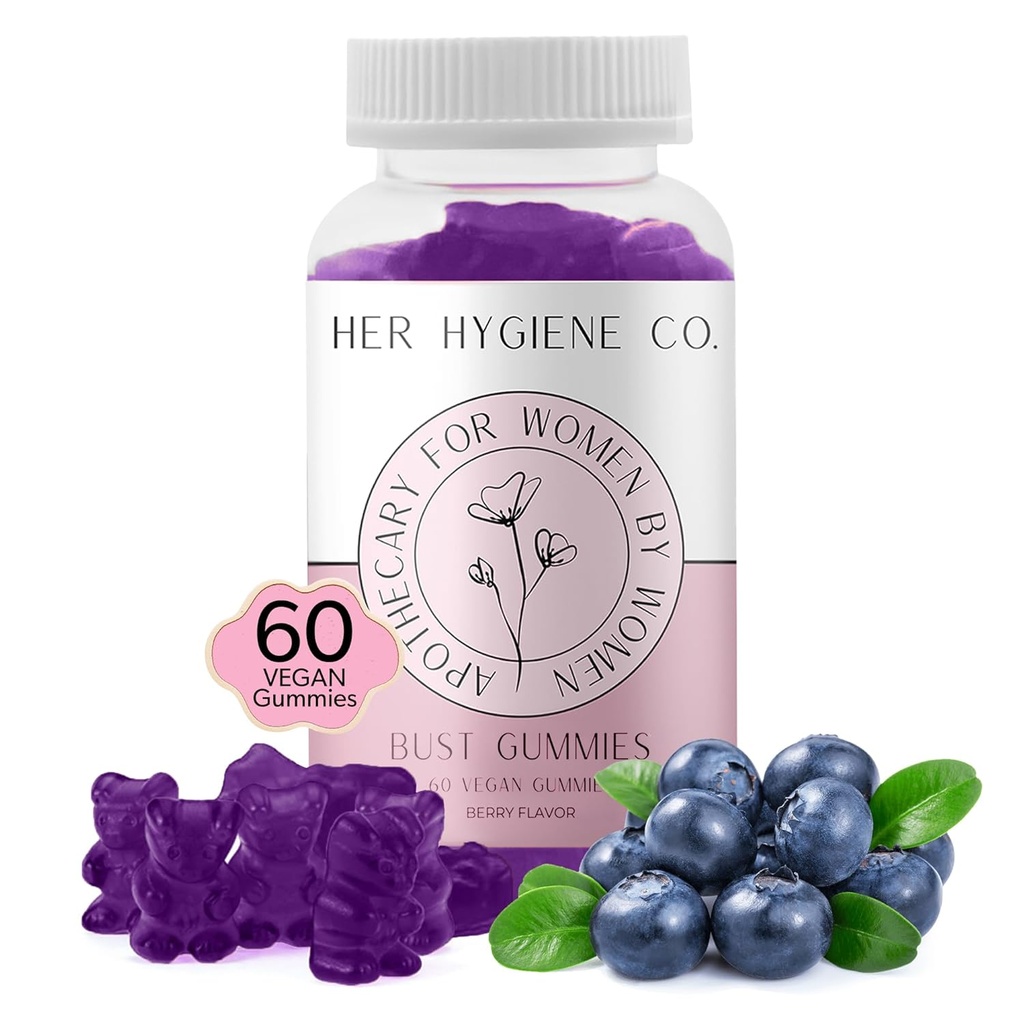 Η Υγιεινή της Co. Θώρακά Υποστήριξη Gummies για τις γυναίκες, Ευεξία & Εμπιστοσύνη, φυσικό βοτανικό μείγμα, πολυβιταμίνη για καμπύλες, συμπλήρωμα γυμναστικής, Vegan & Non-GMO, Berry Flavor, 60 Count