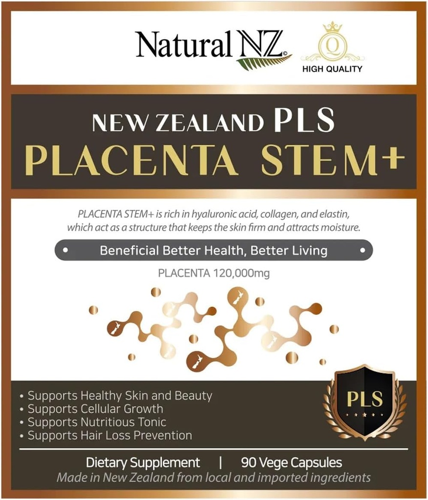 New Zealand Placenta Stem+ 120,000mg 90 Vege Capsules (1)