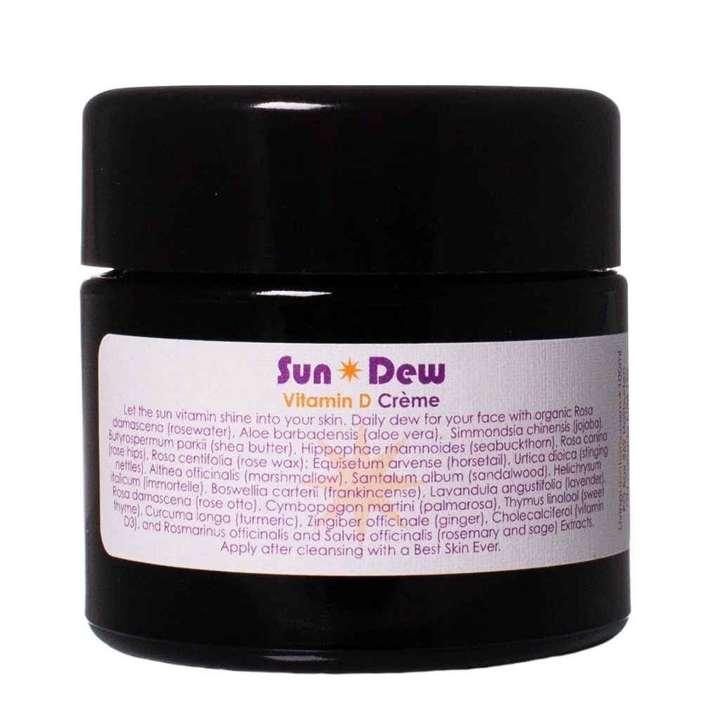 LIVING LIBATIONS - Organic Sun Dew Transdermal Vitamin D Crème | Natural, Wildcrafted, Vegan Clean Beauty (3.38 oz | 100 ml)