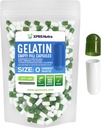 XPRS Nutra Size 0 Empty Capsules - 100 Count Empty Gelatin Capsules - Pills DIY Capsule Filling - Pure Bovine Pill Gel Caps for Do-It-Yourself Supplements (Green/White)