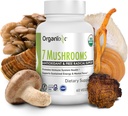 Organixx USDA Organic Mushroom Supplement, 7 Fermented Mushrooms – Lions Mane, Shiitake, Cordyceps, Turkey Tail, Reishi – για την υποστήριξη του ανοσοποιητικού και της πέψης, 60 κάψουλες χορτοφάγων