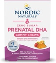 Nordic Naturals Zero Sugar DHA Προγεννητική Βιταμίνη Gummies, Φράουλα Πορτοκαλί Γεύση - 27 Gummies - Συμπληρώματα για Εγκυμοσύνη - 600 mg Omega-3 Fish Oil και 400 IU Βιταμίνη D3-27 Σερβίρει