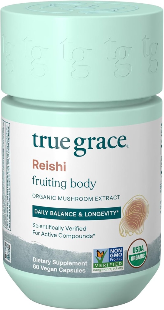 True Grace Mushroom Reishi Καθημερινή Ισορροπία & Μακροζωία - 60 Κάψουλες Κόμης - Βιολογικά