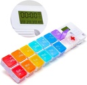 7 Day Medicine Pill Organizer, 4 Συναγερμοί υπενθύμισης, Loud Sound, 14 Μεγάλα Διαμερίσματα, Μεγάλη οθόνη, Moisture-Proof, Ταξίδι Εβδομαδιαία / Καθημερινή Pill Box / Organizer/Case/Container/Dispenser, AM/PM 2 φορές την ημέρα