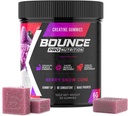 Bounce Pro Creatine Μονοϋδρικά Gummies για άνδρες & γυναίκες, χαμηλή θερμίδα, 6G Createine ανά υπηρεσία, Vegan, Anti-Melting, Gluten-free, μη-GMO, 2g Creatine ανά Gummy (30ct, Berry Snow Cone)