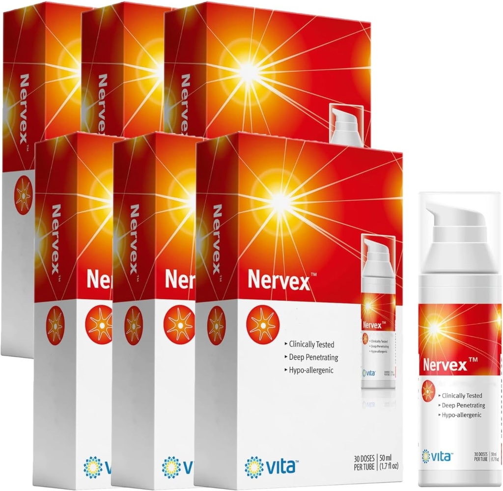 Vita Sciences Nervex Μέγιστη Νευροπάθεια Υποστήριξη, Επιστημονικά Αναπτύχθηκε για Αποτελεσματική Φυσική Γρήγορη Κρέμα για Πόδια, Χέρια, Πόδια, Πόδια - Συσκευασία των 6