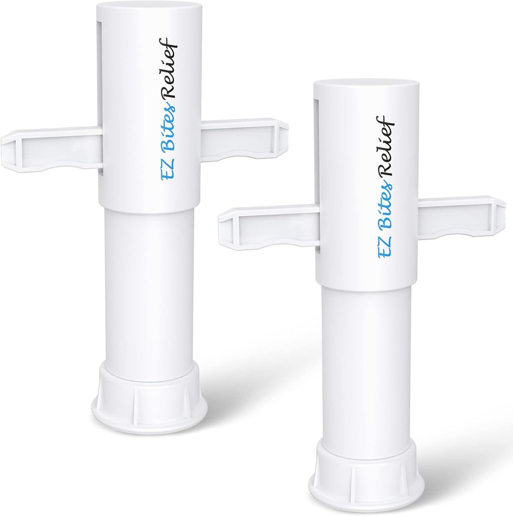 Memine EZ Bites Relief Reliver Invulation Tool - 2 Pack Bee Sting και Bite Itch Relief Sucker, Venom Extractor για Saliva/Venom Αφαίρεση, Προσωρινή ανακούφιση από Itch και Swelling, Kid-Friendly White