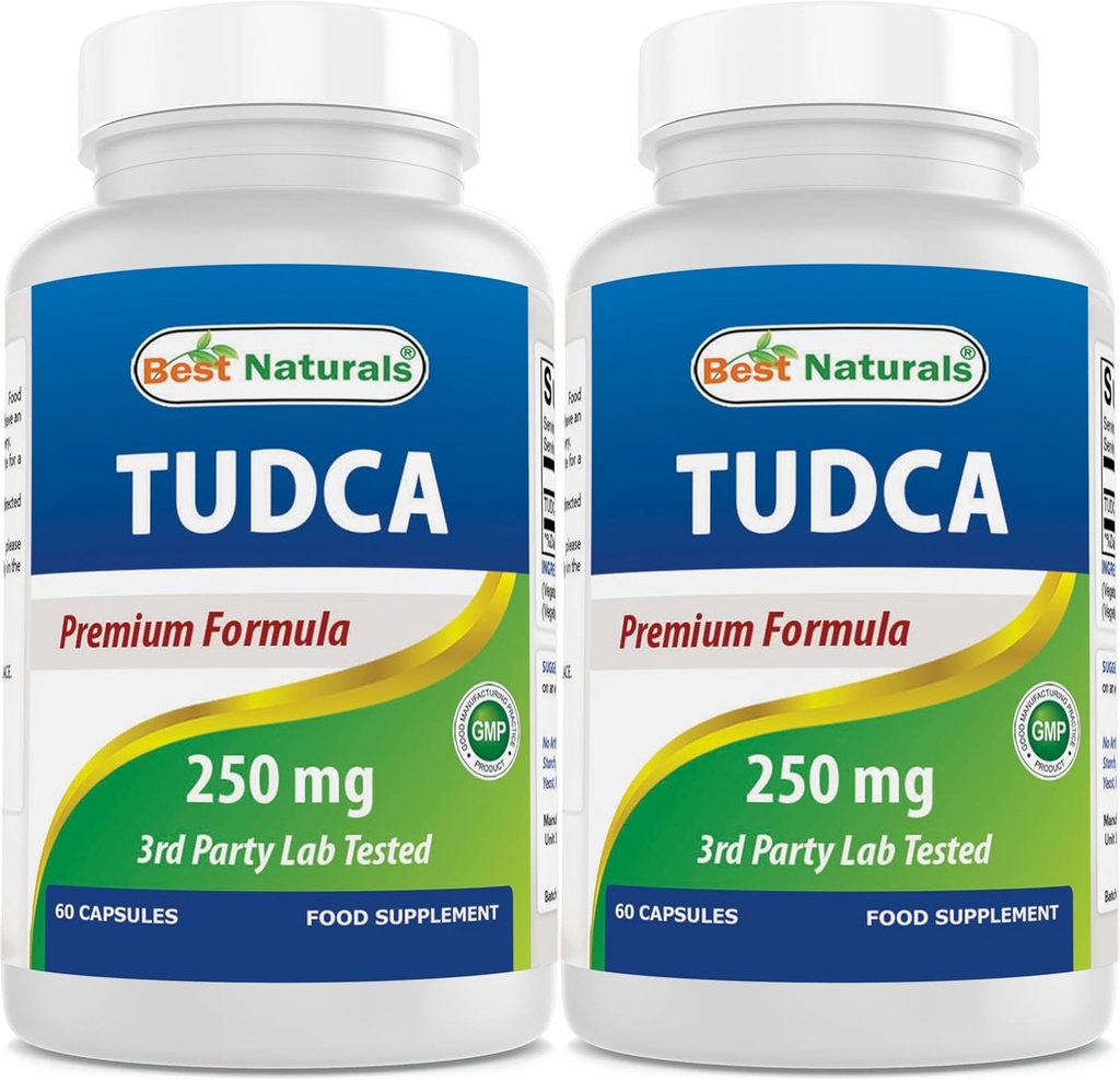 Best Naturals TUDCA 250mg (Taurussodeoxycholic Acid) - 60 κάψουλες Veg - 2 Μήνες Προμήθεια (60 Count (Pack of 1)) (60 Count (Pack of 2))