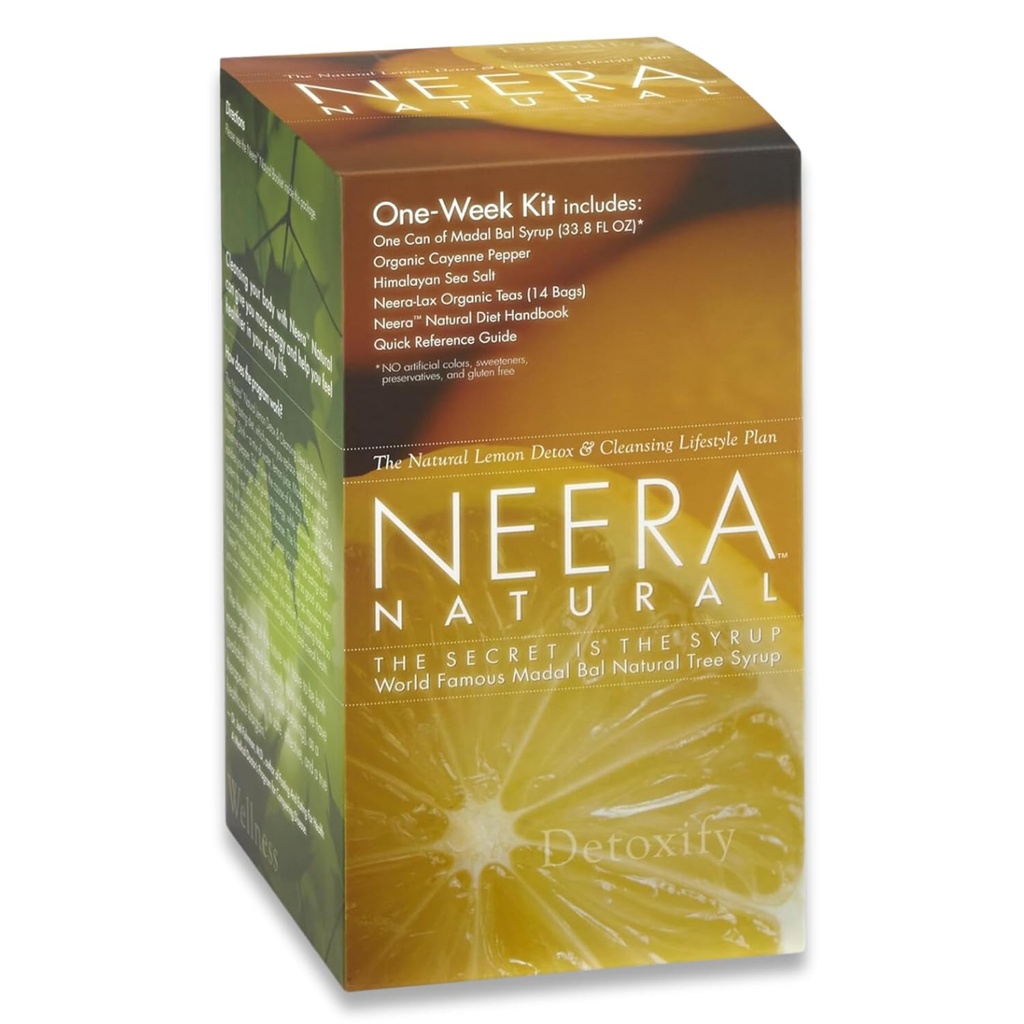 Neera Natural One Week Pack Master Cleanse Diet - Μεταβολισμός Booster Λεμονάδα Detox Colon Cleanser & Detox Gut Cleanse, Master Cleanse Lemon Cayenne Maple Detox, 7 ημέρα Καθαρισμός Kit