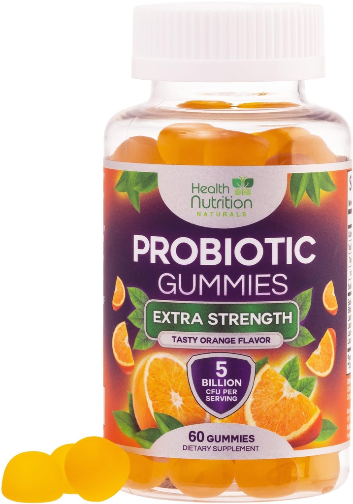 Probiotic Gummies for Women & Men - Advanced Multi-Strain Probiotic Formula - Gut & Digestive Health Support Gummy for Occasional Bloating - Daily Acidophilus Probiotics Supplement - 60 Gummies