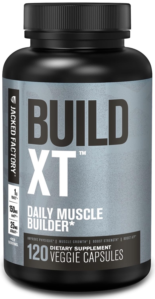 Jacked Factory Build-XT Daily Muscle Builder & Performance Enhancer - Muscle Building Supplement for Muscle Strength & Growth 