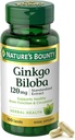 Nature's Bounty Ginkgo Biloba Capsules 120mg, Memory Support Supplement, Supports Brain Function and Mental Alertness, 100 Capsules