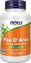 NOW Foods Supplements, Pau D'Arco (Tabebuia heptaphylla) 500 mg, Herbal Support, 100 Veg Capsules