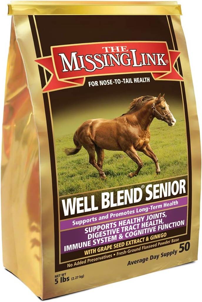 Ο χαμένος σύνδεσμος Equine Well Blend Senior Superfood Supplement Powder, 5 lb. Τσάντα / 50 ημέρα προσφοράς