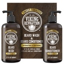 Viking Revolution Beard Wash and Beard Conditioner for Men with Argan Oil and Jojoba Oil - Beard Αποσκληρυντής και ενισχυτής Beard Care Shampoo και Conditioner με Beard Oil (17oz, Sweet Tobacco)
