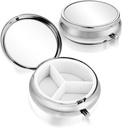 Sibba 3 Διαμέρισμα Φορητή ιατρική θήκη χάπι, Travel Multi-Functional Moisture Proof Pill Box για το Purse & Pocket, Χαριτωμένο Μεταλλική ιατρική Χάπια Organizer Box για βιταμίνες, ιχθυέλαιο & συμπληρώματα