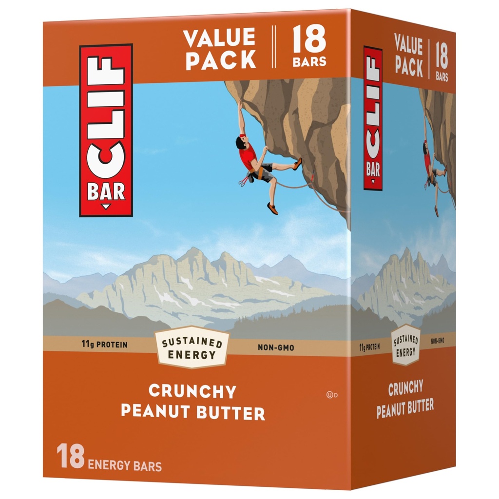 CLIF BAR - Κραντσένιο Φυστικοβούτυρο - Κατασκευασμένο με οργανική βρώμη - 11g Πρωτεΐνη - Μη ΓΤΟ - Με βάση το φυτό - Ενεργειακά Μπαρ - 2.4 oz. (18 Pack)