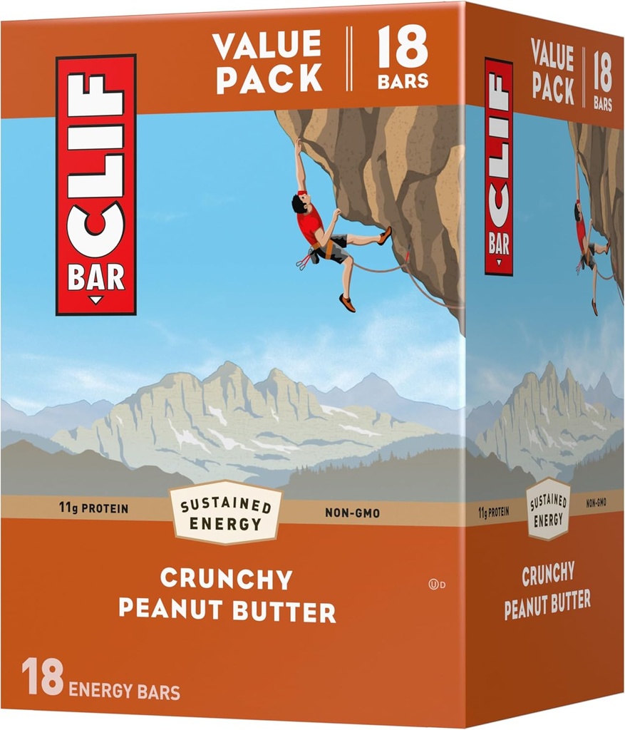CLIF BAR - Κραντσένιο Φυστικοβούτυρο - Κατασκευασμένο με οργανική βρώμη - 11g Πρωτεΐνη - Μη ΓΤΟ - Με βάση το φυτό - Ενεργειακά Μπαρ - 2.4 oz. (18 Pack)