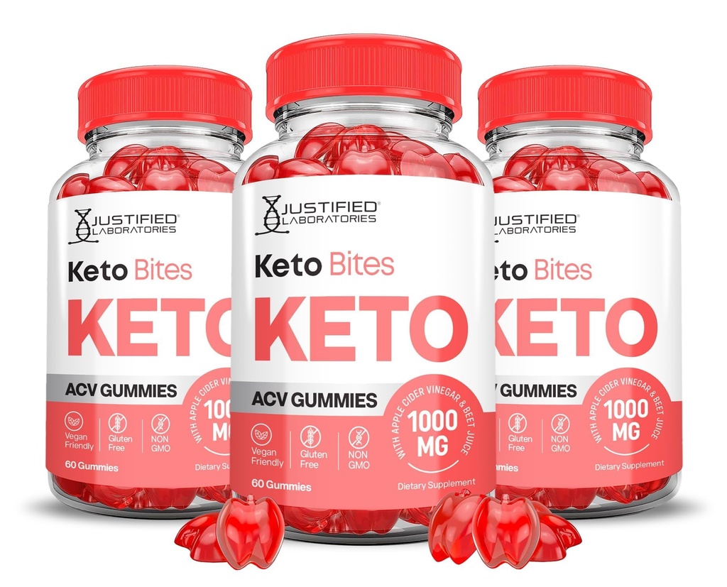 Justified Laboratories (3 Pack Keto Bites Keto ACV Gummies Advanced Formula 1000MG Keto Formula Formula Formula Με σκόνη χυμού βότανου β12 Vegan Non GMO 180 Gummys