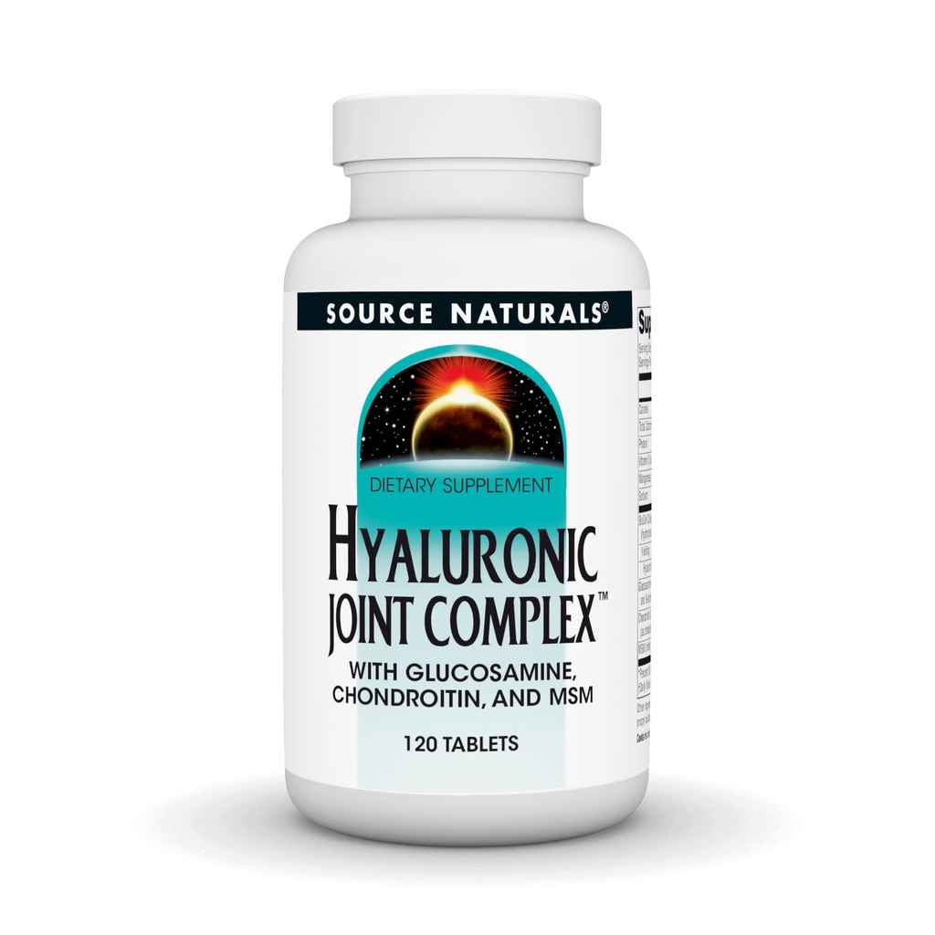 Source Naturals Hyaluronic Joint Complex με γλυκοζαμίνη, χονδροϊτίνη & MSM Extra Strength - 120 Tablets
