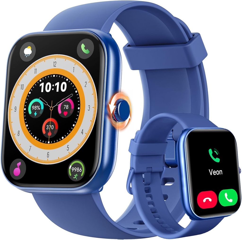 ENOMIR Smart Watch for Women Men (Answer/Make Calls) Συμβατό με iPhone/Android/Samsung, Alexa Ενσωματωμένο, [1.91" HD Screen] Αδιάβροχο Fitness Watch with Heart Rate/Sleep/SpO2 Monitor(Blue)