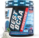 BPI Sports Best BCAA Shredded - Caffeine Δωρεάν Θερμογόνο Ποτό Ανάκτησης, Lean Μυϊκό Κτίριο BCAA Σκόνη για γυναίκες και άνδρες, Preworkout BCAAs Αμινοξέα Ποτό - Μπλε Raz - 25 Υπηρεσίες