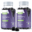 Viteey Sambucus Gummies Elderberry για ενήλικες – Elderberry Vitamin C και ψευδάργυρος Ανοσία Gummies - Vegan, χωρίς γλουτένη – 120 Count