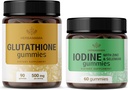 HERBAMAMA Glutathionone and Iodine Kit - Συσκευασία των 500 mg Μειωμένη L-Glutathionone & Potium Iodine Gummies - Vegan, Non-GMO, Gelatin- Free - 2 Pack